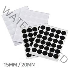 원형찍찍이 15mm/20mm 접착벨크로 테이프 스티커형벨크로 교구, 블랙, 20mm (80쌍)