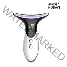 누데이스 4in1 V라인 아쿠아 갈바닉 미세전류 핸디형 무선 LED 홈케어 피부 마사지기, 화이트