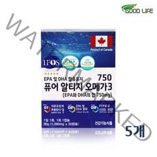 알티지 오메가3 RTG 저온 초임계 추출 엔초비 오일 원액 기름 캡슐 3세대 오메가쓰리 고순도 EPA DHA 불포화지방산 비타민D E 캐나다, 5개, _1개월