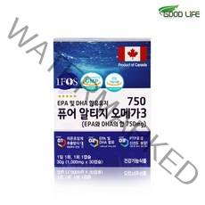 초임계 rtg 오메가3 식약처 인증 알티지 3세대 오매가쓰리 오일 원액 기름 DHA EPA IFOS 퓨어 엔초비오메가3 캐나다, 1개(30캡슐)
