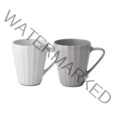 광주요 백합 머그잔 330ml x 2종 세트, 1세트, 백색, 회색