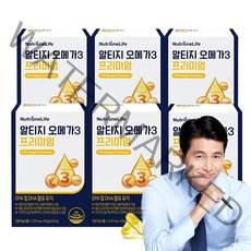 뉴트리원 알티지 오메가3 프리미엄 혈행건강 혈액순환 눈 건강 정우성 rTG EPA DHA, 6box(6개월분), 30캡슐