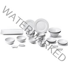 광주요 백합 4인 그릇 21종 세트, 백색