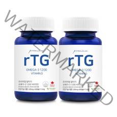 캐나다 2통 (총 6개월분) 알티지오메가3 비타민D rTG오메가3 콜레스테롤 영양제, 1세트