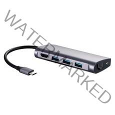 모비큐 애플 맥북 8포트 C타입 PD HDMI LAN USB 3.0 All in 1 멀티 허브 EM-CH81P, 스페이스 그레이