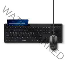 아이리버 모바일 거치형 유선 키보드 + 마우스 세트, 블랙, EQWEAR-KM7000, 일반형