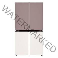 [색상선택형] LG전자 디오스 오브제컬렉션 4도어 냉장고 메탈 870L 방문설치, T873MKE012, 클레이핑크(상), 베이지(하)