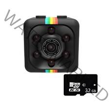 고화질 초소형 카메라 움직임감지 보안카메라 무선카메라 1080P cctv (SD 카드 포함), 블랙