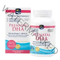Nordic Naturals 프리네이탈 DHA 830mg 오메가-3 + 400IU D3 500mg 소프트젤, 90개입, 1개