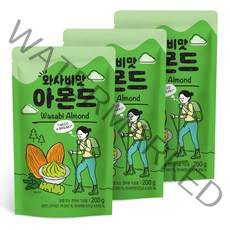 [쿠팡수입] 와사비맛 아몬드, 200g, 3개