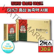 "[ 정관장 ] 식약처 인증 식약청 인정 정관장 홍삼톤 마일드 면역력 건강 에 좋은 진세노사이드 프락토올리고당 홍삼농축액 판토텐산 칼슘 녹용추출액 40 50 대 건강기능식품, 2박스(98040원 할인), 30포
