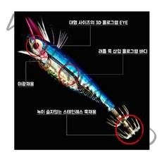 레이저 삼봉 마초 문어 쭈꾸미 이카스테 수평 에기, 송어