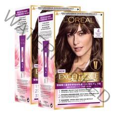 로레알파리 엑셀랑스 듀오크림 염모제 1+1, 1세트, 4호 짙은자연갈색