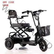 스카닉m20 10 인치 전기 스쿠터 세발 자전거 팔걸이 세 바퀴 350W 48V 휴대용 접이식 노인108472, CHINA, Black 15AH 50KM
