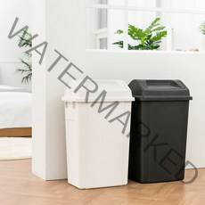 프랑코 퍼블릭 휴지통50L(와이드스윙) 대용량 분리수거함, 색상:블랙, 단품