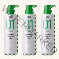 아모스 퓨어스마트 지성두피용 샴푸 (프레시) 500g 3개
