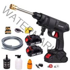 우스틴스 독일 수입 무선 휴대용 리튬 배터리 고압 물총, 배터리 2개 충전기 1개