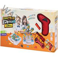 키즈팡팡 창의력 전동드릴 공구놀이 세트 224p, 혼합색상