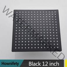 해바라기샤워헤드 해바라기 샤워기헤드 샤워기교체 헤드 욕실 스테인레스 스틸 크롬 샤워 인치 강우량 목욕 천장 벽 장착 액세서리 물 저장 샤워, 블랙 12인치