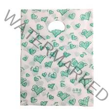 팩스타 펀칭 비닐 포장봉투 가로 30cm x 세로 40cm PE30, 연두하트, 50개입