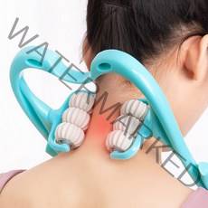 휠 회전 촘촘 돌기 목 어깨 마사지기, 핑크