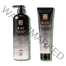 [본사정품] 리엔 물들임 염색샴푸 대용량 흑갈색 450ml+물들임트리트먼트 150ml 리엔새치커버 리엔물들임샴푸 뿌리볼륨샴푸 봉숭아꽃 홍화꽃 블랙틴트 폴리페놀 살리실릭애씨드, 1세트