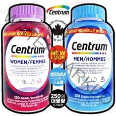 캐나다 내수용 센트룸(Centrum) 포맨 포우먼 250정 8개월분 대용량 성인 여성 + 성인 남성 종합 멀티 비타민 미네랄 [라토나], 포맨3병 x 포우먼3병 - 총6병