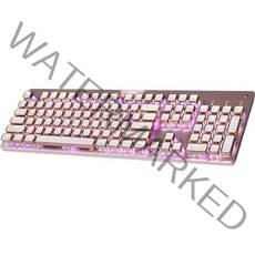 앱코 사각 레트로 축교환 기계식 게이밍 갈축 유선키보드, 핑크, K840S, 일반형