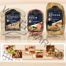 저염도 원육98% 독일식 수제햄 소시지 안주 간식 샌드위치 도시락 부대찌개 - 3종알뜰세트(비어슁켄 훌라이쉬케제 소시지), 1080g, 1세트