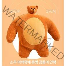 소두 어깨깡패 몸짱 곰돌이 인형 곰인형 벌크업 애착인형 헬스곰돌이, 37cm