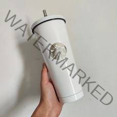 1+1 스타벅스텀블러 대용량 빨대 스벅 보틀 리유저블 여친 선물, 710ml, 화이트로고