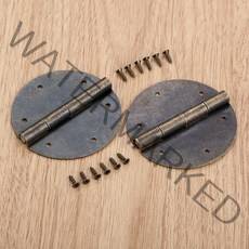 2Pcs 60mm 골동품 가구 경첩 라운드 나무 상자 문 엉덩이 경첩 액세서리 가구에 대 한 나무 상자 경첩 피팅