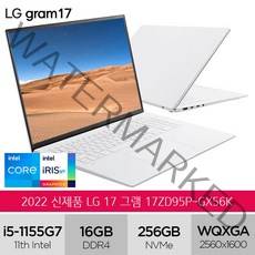LG전자 2022 그램 17, 스노우화이트, 17ZD95P-GX56K, 코어i5 11세대, 256GB, 16GB, Free DOS
