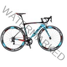 SAVA 도로 자전거 700C 탄소 도로 자전거 자전거 경주 자전거 속도 탄소 프레임/포크 자전거 SHIMANO SORA R3000와 18 속도 자전거, Black Blue_54cm, 54cm