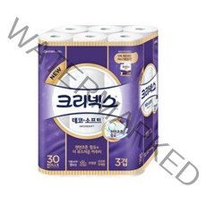 크리넥스 뉴 데코 앤 소프트 3겹 27m 30롤 화장지 2팩, 상세페이지 참조