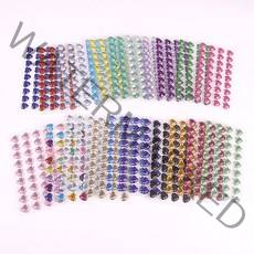 씨앤초이스 보석 하트스티커 12mm 10개 세트 비즈 큐빅 홀로그램 컬러 혼합 스티커 장식 데코 꾸미기 문구소품, 랜덤, 10개입