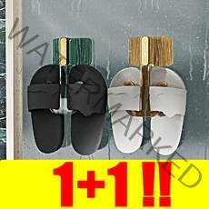 [1+1] [오늘출발!!->내일도착] 담앤드솜 북유럽 접착식 슬리퍼 거치대 꽂이 걸이 욕실 디스펜서 화장실 욕실화 보관함 정리함, [1+1] 심플그린
