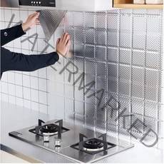 인덕션 가스렌지 싱크대 기름때튀김방지 부엌청소 알미늄 은색시트지 60x500cm