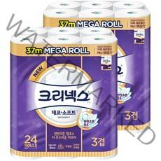 크리넥스 3겹 데코 & 소프트 화장지 37m, 24개입, 2개