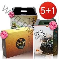 (5+1)광천김 선물세트 설날 추석 명절 김, 노랑B세트(도시락18봉+전장4봉+돌자반1)