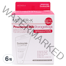 마더케이 일회용 분유 저장팩 240ml, 90매, 6개