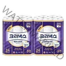 [크리넥스] 3겹 천연펄프 데코앤소프트 화장지 28M-24롤X2팩, 상세 설명 참조