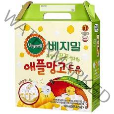 베지밀 과일이 꼭꼭 씹히는 애플망고 두유 16팩, 190ml, 16개
