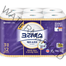 크리넥스 천연펄프 데코 앤 소프트 롤화장지 35m, 12롤, 1팩