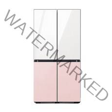 삼성 비스포크 냉장고 4도어 키친핏 615L 글램화이트+글램핑크 RF60B91C355