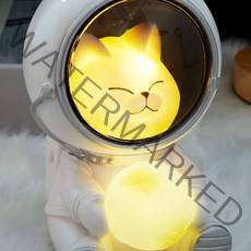 젊은이마켓 LED 우주비행사 무드등 우주캣, 혼합색상