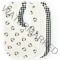 유아용 토끼 턱받이 4종 B 4 세트, 퍼피, 체크, 베이지, 아이보리, 1세트