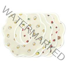 베이지 롤링턱받이 4종 세트, 고양이, 레몬, 딸기, 곰, 1세트