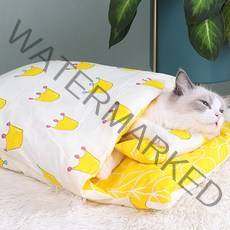 냥이 침낭 베개 세트, E 타입