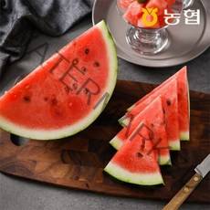 [자연맛남] 농협선별 꿀맛남 부여 수박 1통 (6kg이상), 상세 설명 참조